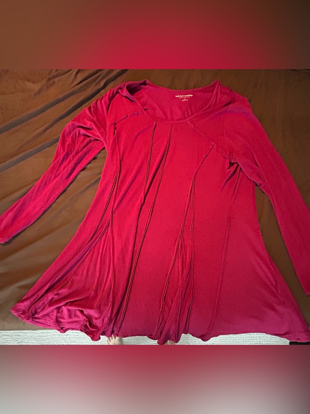 Soft Surroundings Wine/Pink Long Sleeve Tunic